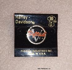 Круглый значок Softail V2 Harley - Davidson USA. Оригинальная продукция.